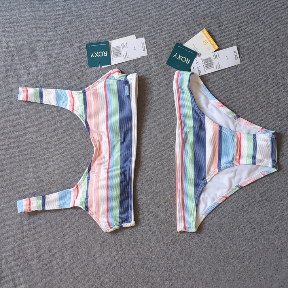 Roxy Line Up Bikini and Bralette NWT Women's Swimsuit Size S